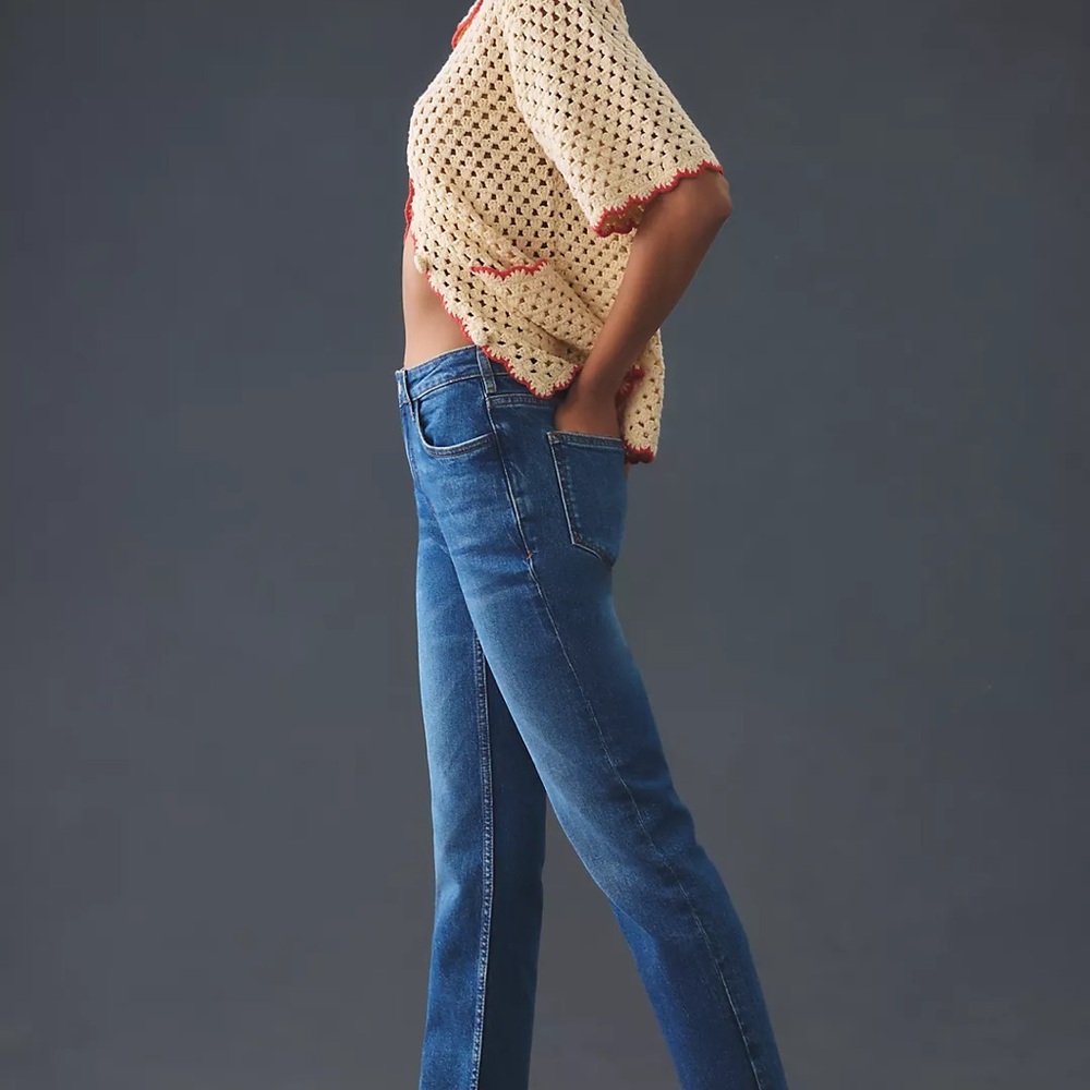 Anthropologie Pilcro mid-rise straight jeans size 27 dark denim - Picture 5 of 13